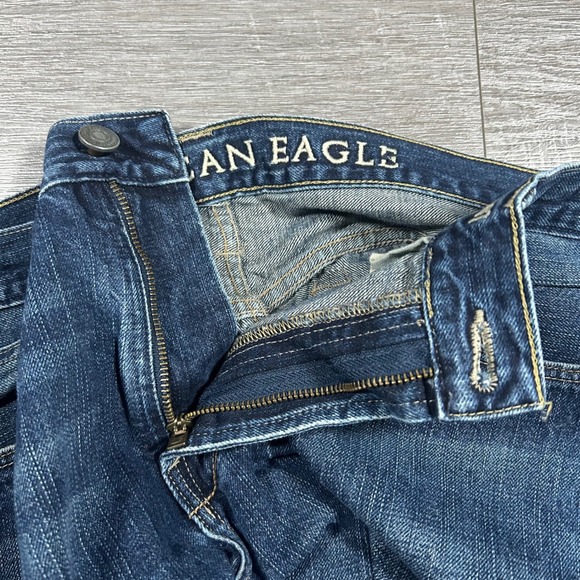 American Eagle Outfitters Men Jeans Low Rise Boot 34x32 Dark Wash Denim - Picture 11 of 11